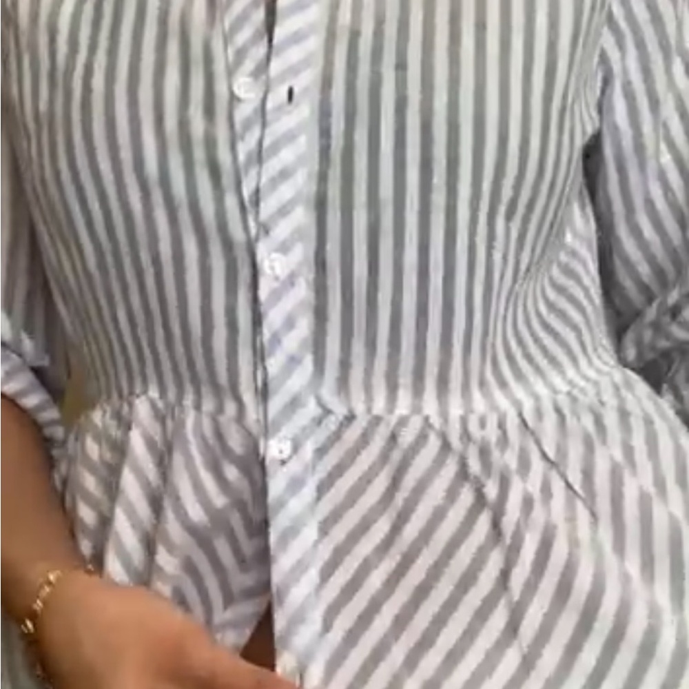 Brand New Nordstrom Striped White and Blue Women's Top - Picture 3 of 9